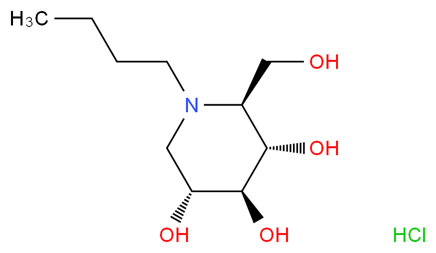 (2R,3R,4R,5S)-1-Butyl-2-(hydroxymethyl)piperidine-3,4,5-triol hydrochloride_Molecular_structure_CAS_210110-90-0)