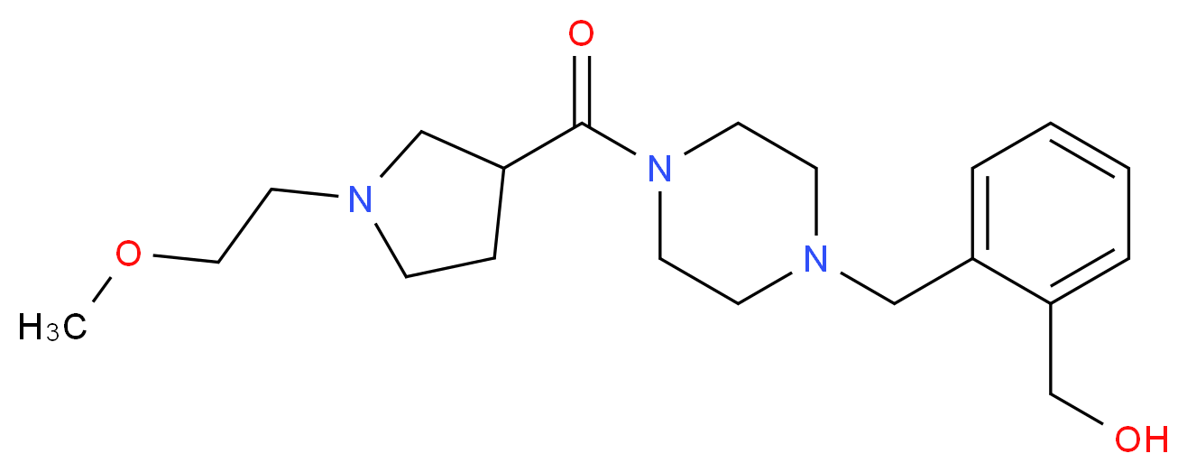 {2-[(4-{[1-(2-methoxyethyl)pyrrolidin-3-yl]carbonyl}piperazin-1-yl)methyl]phenyl}methanol_Molecular_structure_CAS_)