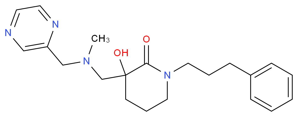 3-hydroxy-3-{[methyl(pyrazin-2-ylmethyl)amino]methyl}-1-(3-phenylpropyl)piperidin-2-one_Molecular_structure_CAS_)