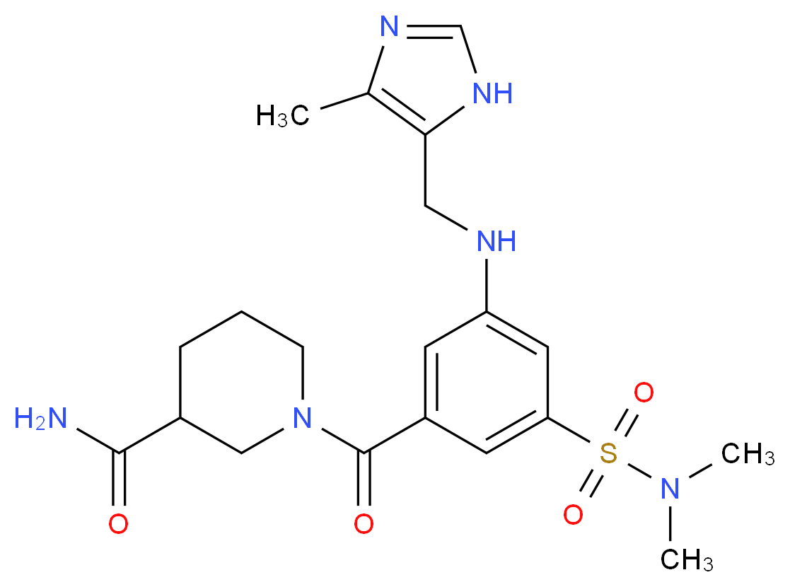 1-(3-[(dimethylamino)sulfonyl]-5-{[(4-methyl-1H-imidazol-5-yl)methyl]amino}benzoyl)-3-piperidinecarboxamide_Molecular_structure_CAS_)