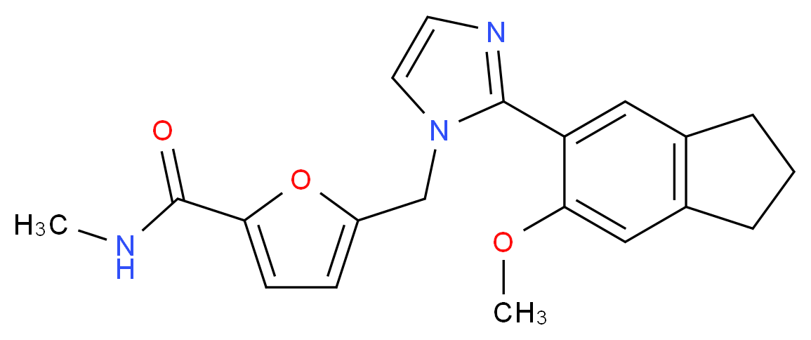 5-{[2-(6-methoxy-2,3-dihydro-1H-inden-5-yl)-1H-imidazol-1-yl]methyl}-N-methyl-2-furamide_Molecular_structure_CAS_)