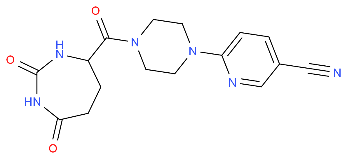6-{4-[(2,7-dioxo-1,3-diazepan-4-yl)carbonyl]piperazin-1-yl}nicotinonitrile_Molecular_structure_CAS_)
