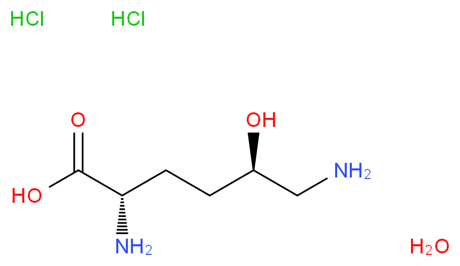 (5R)-5-Hydroxy-L-lysine dihydrochloride monohydrate_Molecular_structure_CAS_172213-74-0(anhydrous))