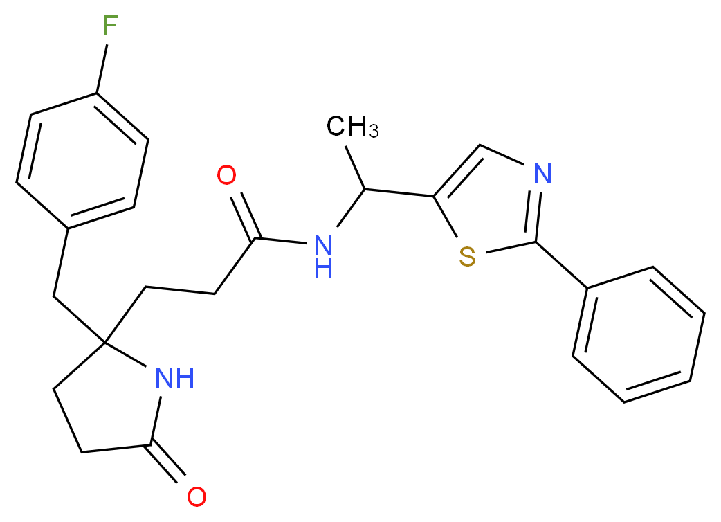 3-[2-(4-fluorobenzyl)-5-oxo-2-pyrrolidinyl]-N-[1-(2-phenyl-1,3-thiazol-5-yl)ethyl]propanamide_Molecular_structure_CAS_)