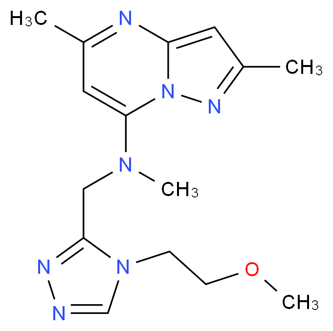 N-{[4-(2-methoxyethyl)-4H-1,2,4-triazol-3-yl]methyl}-N,2,5-trimethylpyrazolo[1,5-a]pyrimidin-7-amine_Molecular_structure_CAS_)