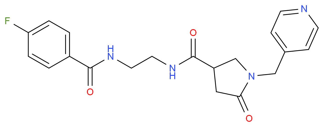 N-{2-[(4-fluorobenzoyl)amino]ethyl}-5-oxo-1-(4-pyridinylmethyl)-3-pyrrolidinecarboxamide_Molecular_structure_CAS_)