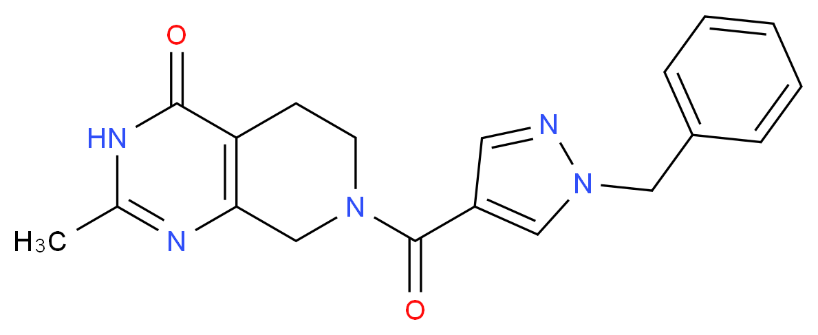 7-[(1-benzyl-1H-pyrazol-4-yl)carbonyl]-2-methyl-5,6,7,8-tetrahydropyrido[3,4-d]pyrimidin-4(3H)-one_Molecular_structure_CAS_)