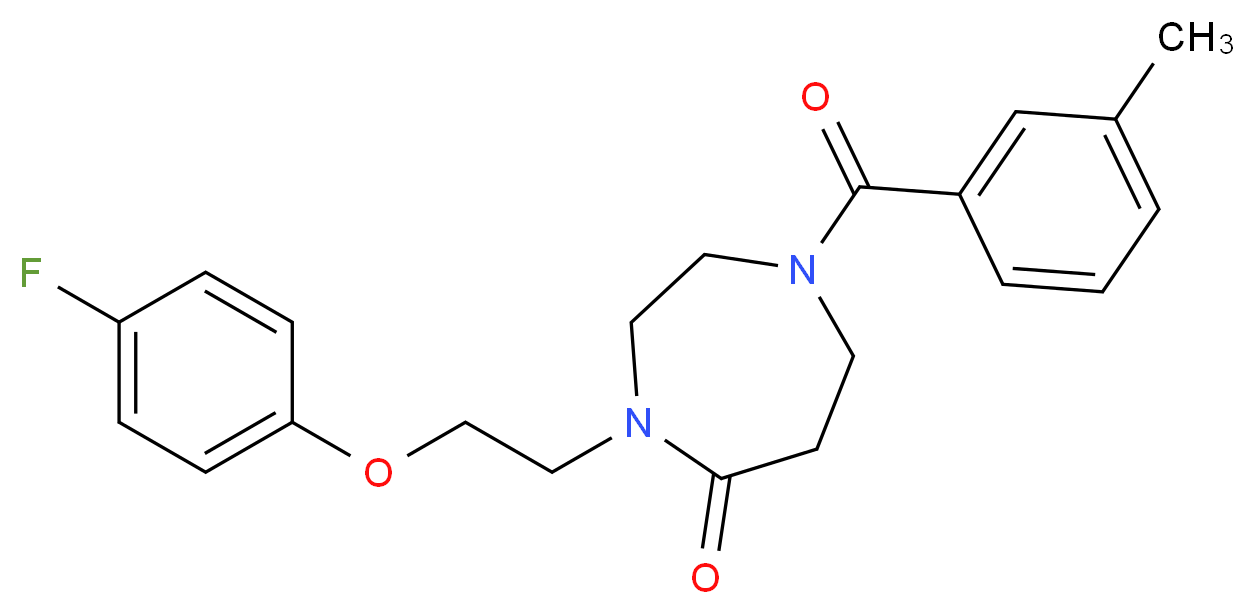4-[2-(4-fluorophenoxy)ethyl]-1-(3-methylbenzoyl)-1,4-diazepan-5-one_Molecular_structure_CAS_)