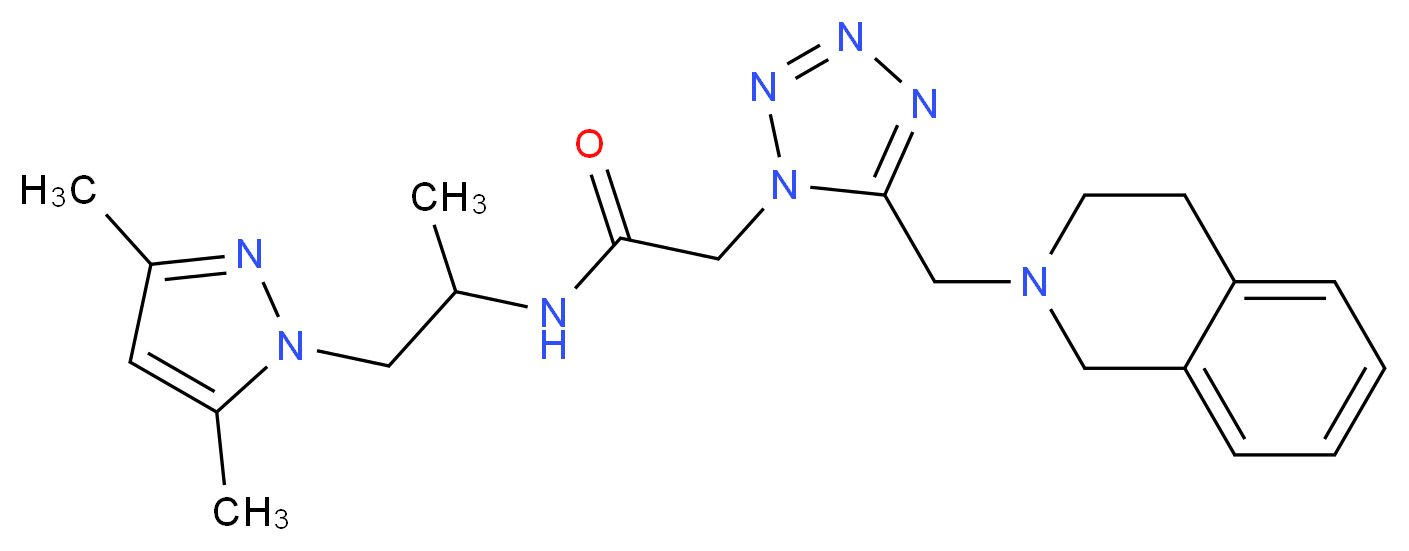 2-[5-(3,4-dihydro-2(1H)-isoquinolinylmethyl)-1H-tetrazol-1-yl]-N-[2-(3,5-dimethyl-1H-pyrazol-1-yl)-1-methylethyl]acetamide_Molecular_structure_CAS_)