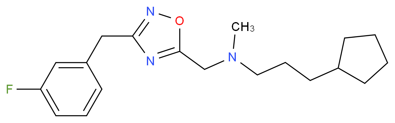 (3-cyclopentylpropyl){[3-(3-fluorobenzyl)-1,2,4-oxadiazol-5-yl]methyl}methylamine_Molecular_structure_CAS_)