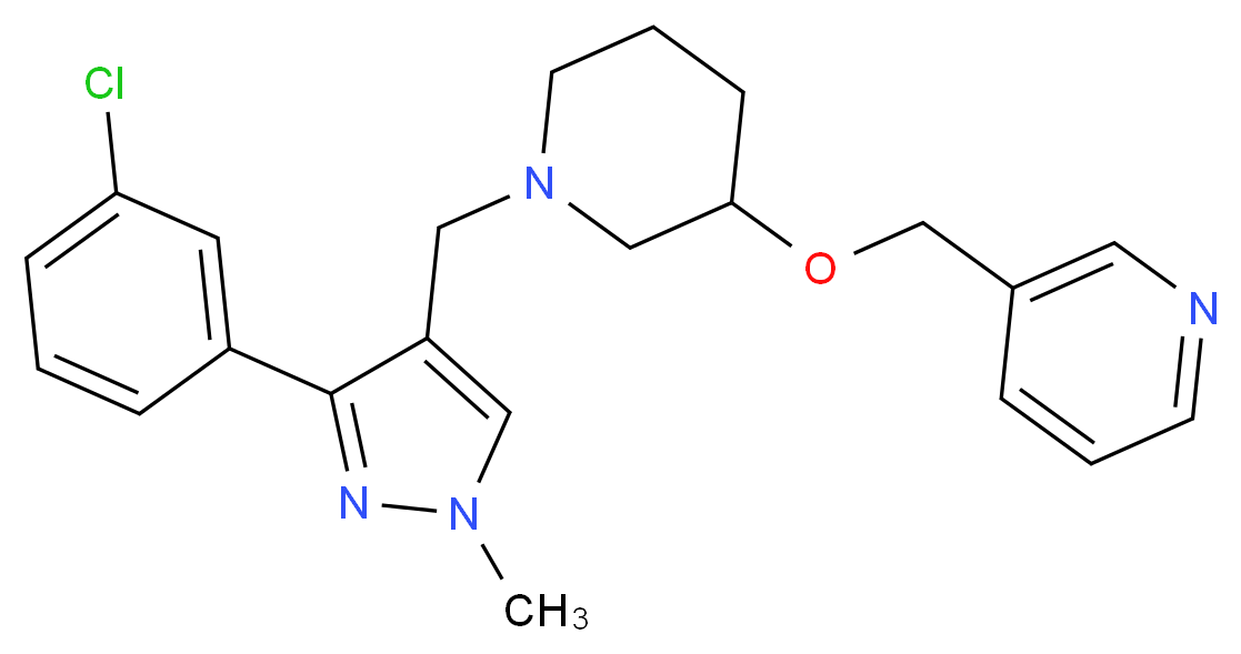 3-{[(1-{[3-(3-chlorophenyl)-1-methyl-1H-pyrazol-4-yl]methyl}-3-piperidinyl)oxy]methyl}pyridine_Molecular_structure_CAS_)
