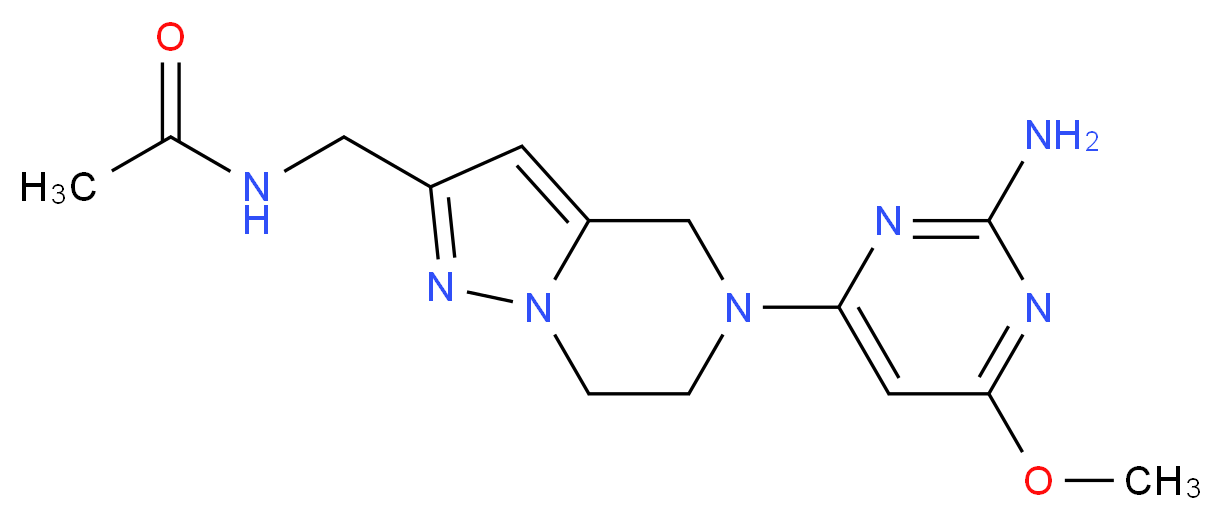N-{[5-(2-amino-6-methoxypyrimidin-4-yl)-4,5,6,7-tetrahydropyrazolo[1,5-a]pyrazin-2-yl]methyl}acetamide_Molecular_structure_CAS_)