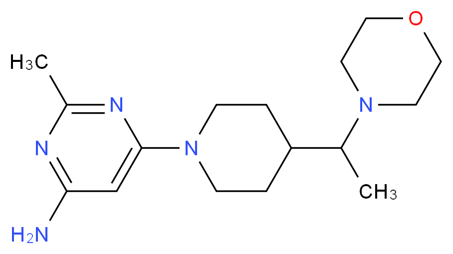 2-methyl-6-[4-(1-morpholin-4-ylethyl)piperidin-1-yl]pyrimidin-4-amine_Molecular_structure_CAS_)