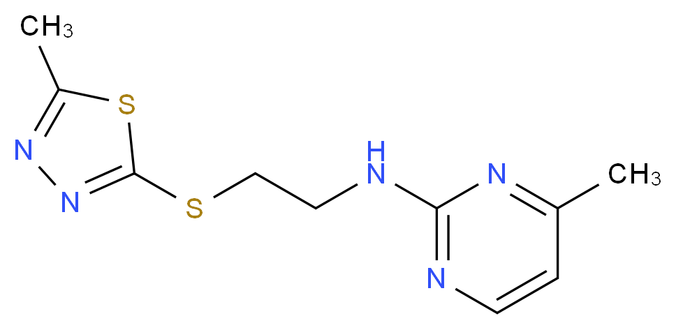 4-methyl-N-{2-[(5-methyl-1,3,4-thiadiazol-2-yl)thio]ethyl}-2-pyrimidinamine_Molecular_structure_CAS_)