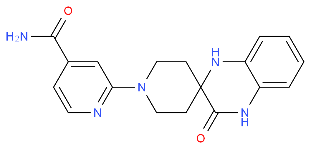 2-(3'-oxo-3',4'-dihydro-1H,1'H-spiro[piperidine-4,2'-quinoxalin]-1-yl)isonicotinamide_Molecular_structure_CAS_)
