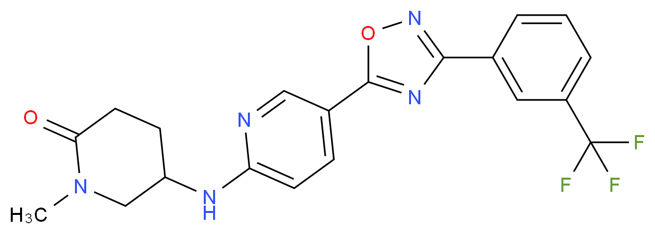 1-methyl-5-[(5-{3-[3-(trifluoromethyl)phenyl]-1,2,4-oxadiazol-5-yl}pyridin-2-yl)amino]piperidin-2-one_Molecular_structure_CAS_)