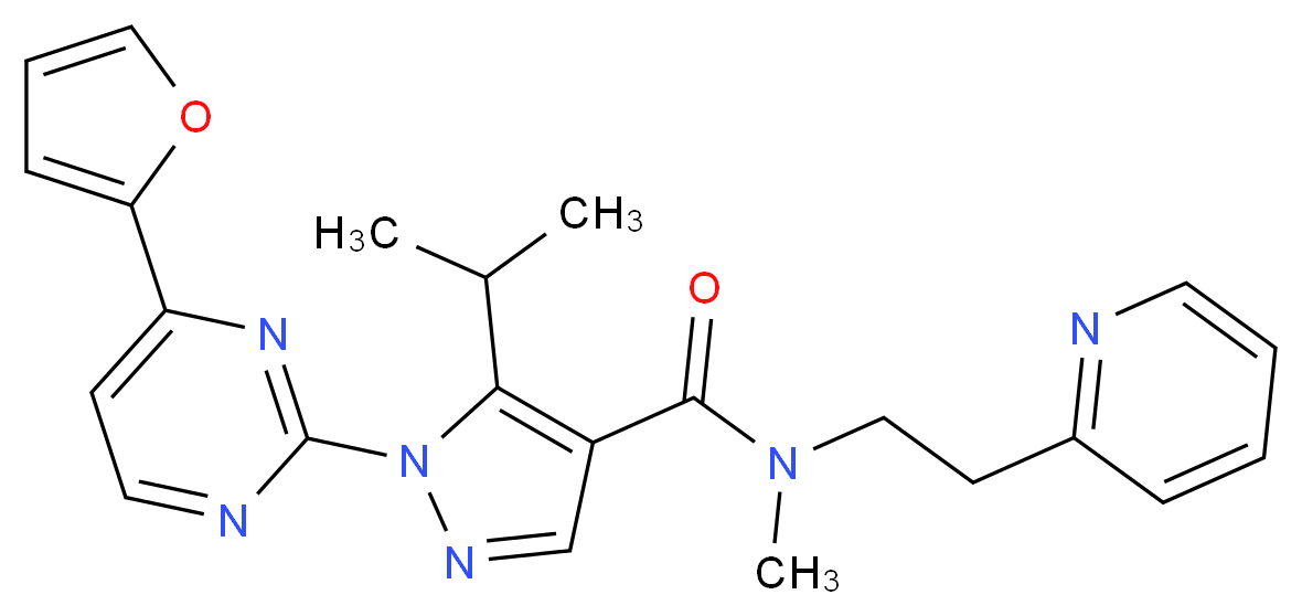 1-[4-(2-furyl)-2-pyrimidinyl]-5-isopropyl-N-methyl-N-[2-(2-pyridinyl)ethyl]-1H-pyrazole-4-carboxamide_Molecular_structure_CAS_)