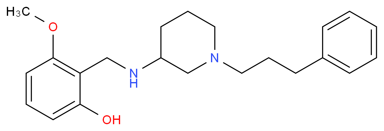 3-methoxy-2-({[1-(3-phenylpropyl)-3-piperidinyl]amino}methyl)phenol_Molecular_structure_CAS_)