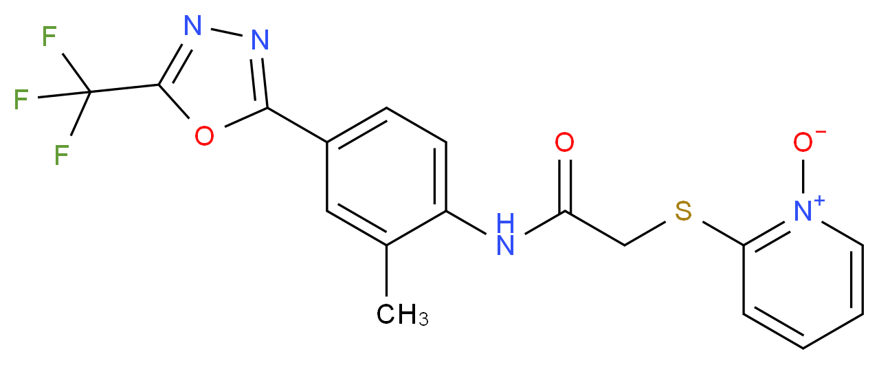 2-[(2-{2-methyl-4-[5-(trifluoromethyl)-1,3,4-oxadiazol-2-yl]anilino}-2-oxoethyl)thio]pyridinium-1-olate_Molecular_structure_CAS_)