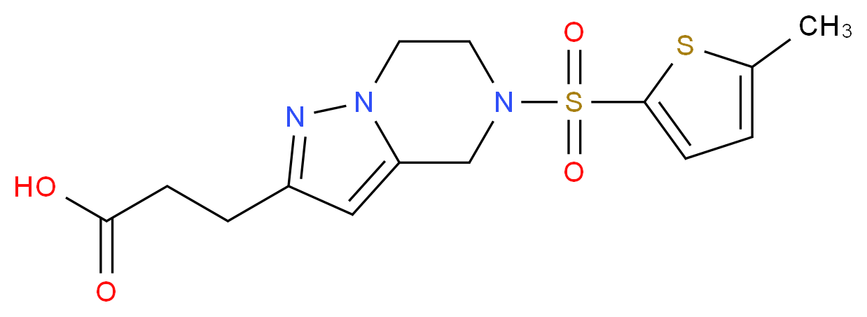 3-{5-[(5-methyl-2-thienyl)sulfonyl]-4,5,6,7-tetrahydropyrazolo[1,5-a]pyrazin-2-yl}propanoic acid_Molecular_structure_CAS_)