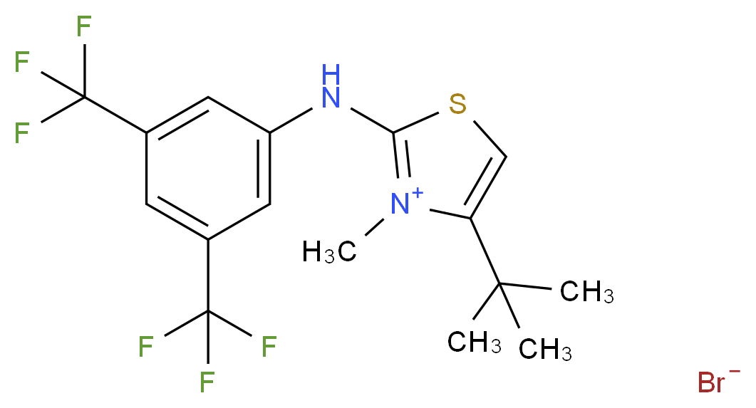 4-(tert-butyl)-2-[3,5-di(trifluoromethyl)anilino]-3-methyl-1,3-thiazol-3-ium bromide_Molecular_structure_CAS_)