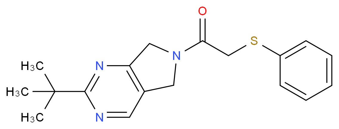 2-tert-butyl-6-[(phenylthio)acetyl]-6,7-dihydro-5H-pyrrolo[3,4-d]pyrimidine_Molecular_structure_CAS_)