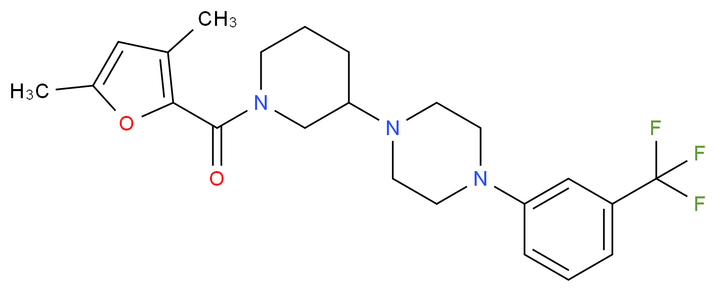 1-[1-(3,5-dimethyl-2-furoyl)-3-piperidinyl]-4-[3-(trifluoromethyl)phenyl]piperazine_Molecular_structure_CAS_)