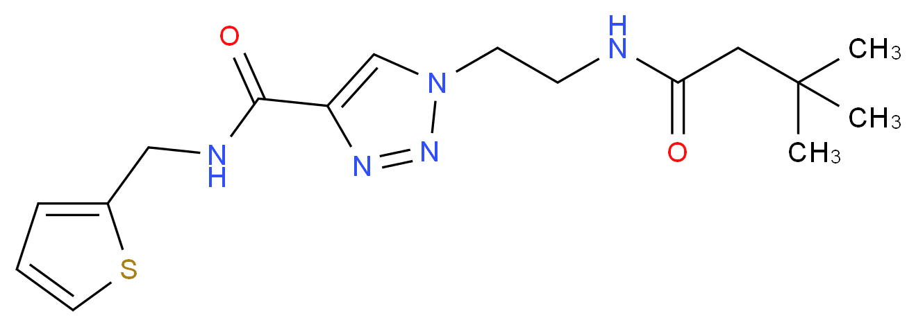 1-{2-[(3,3-dimethylbutanoyl)amino]ethyl}-N-(2-thienylmethyl)-1H-1,2,3-triazole-4-carboxamide_Molecular_structure_CAS_)
