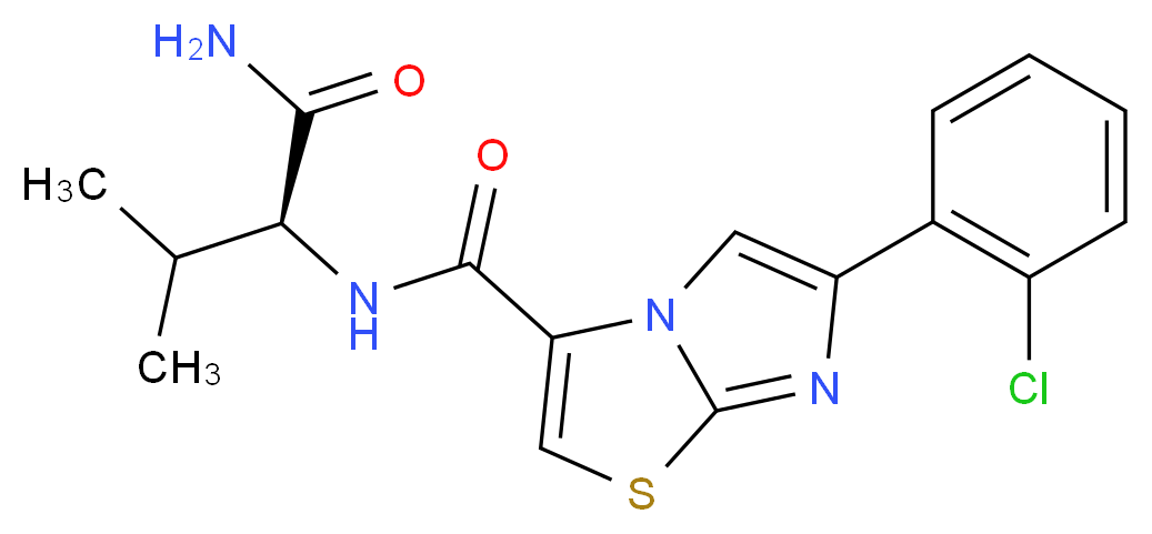 N-[(1S)-1-(aminocarbonyl)-2-methylpropyl]-6-(2-chlorophenyl)imidazo[2,1-b][1,3]thiazole-3-carboxamide_Molecular_structure_CAS_)