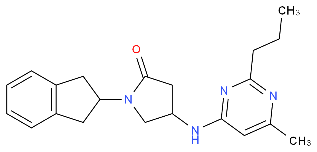 1-(2,3-dihydro-1H-inden-2-yl)-4-[(6-methyl-2-propylpyrimidin-4-yl)amino]pyrrolidin-2-one_Molecular_structure_CAS_)