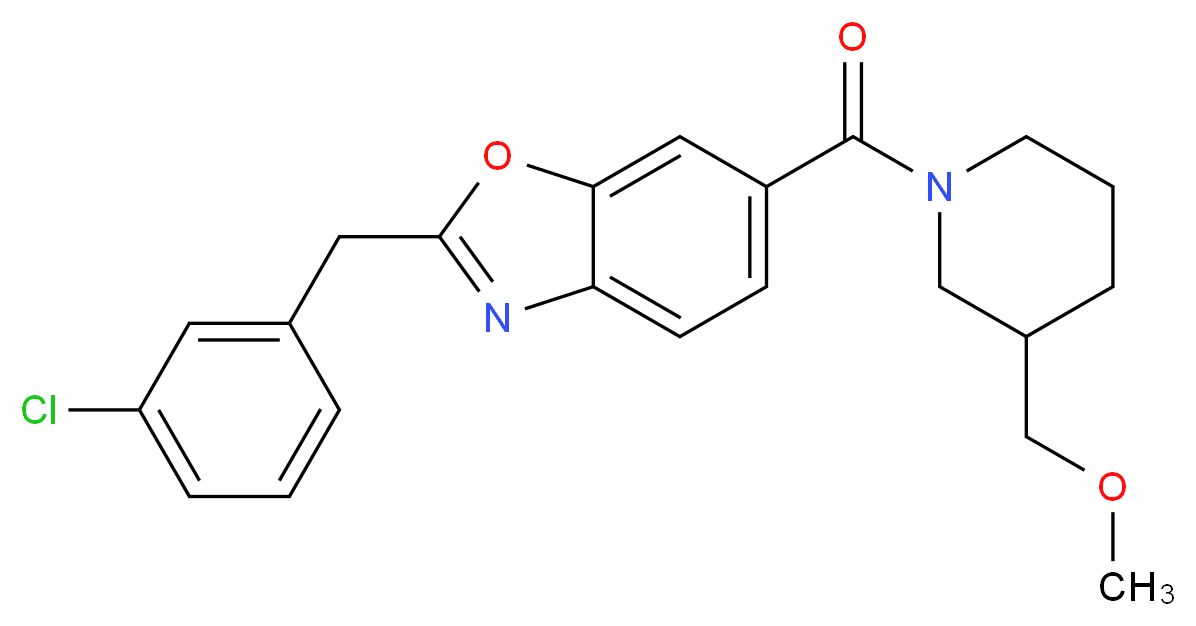 2-(3-chlorobenzyl)-6-{[3-(methoxymethyl)-1-piperidinyl]carbonyl}-1,3-benzoxazole_Molecular_structure_CAS_)