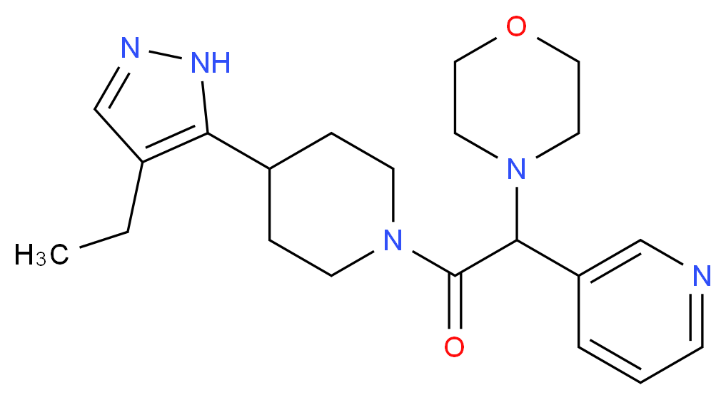 4-{2-[4-(4-ethyl-1H-pyrazol-5-yl)piperidin-1-yl]-2-oxo-1-pyridin-3-ylethyl}morpholine_Molecular_structure_CAS_)