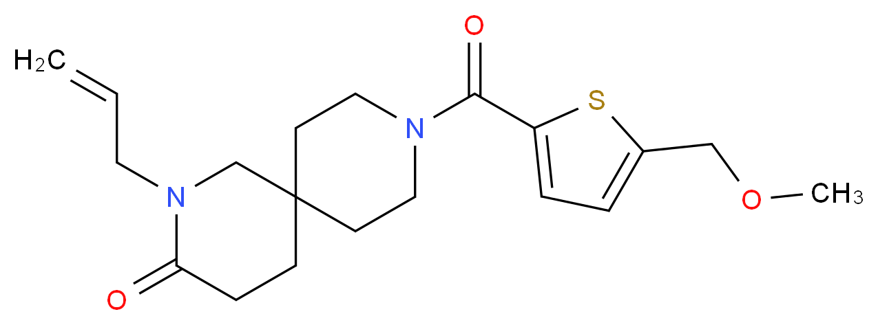 2-allyl-9-{[5-(methoxymethyl)-2-thienyl]carbonyl}-2,9-diazaspiro[5.5]undecan-3-one_Molecular_structure_CAS_)