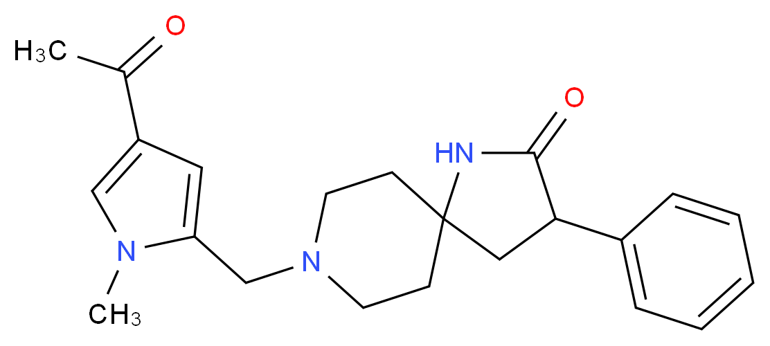 8-[(4-acetyl-1-methyl-1H-pyrrol-2-yl)methyl]-3-phenyl-1,8-diazaspiro[4.5]decan-2-one_Molecular_structure_CAS_)