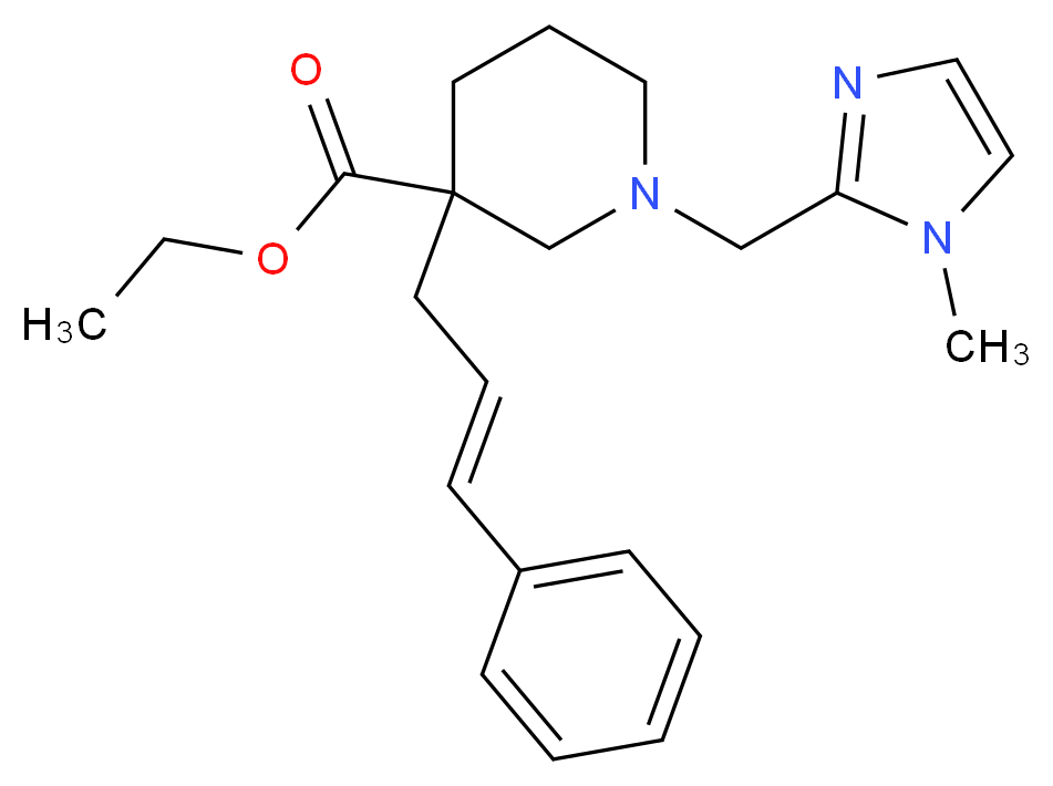 ethyl 1-[(1-methyl-1H-imidazol-2-yl)methyl]-3-[(2E)-3-phenyl-2-propen-1-yl]-3-piperidinecarboxylate_Molecular_structure_CAS_)