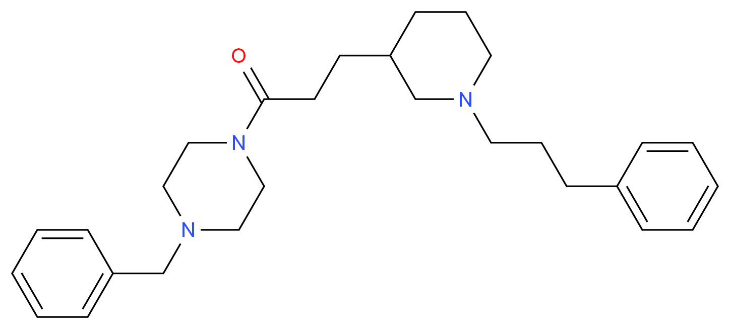 1-benzyl-4-{3-[1-(3-phenylpropyl)-3-piperidinyl]propanoyl}piperazine_Molecular_structure_CAS_)