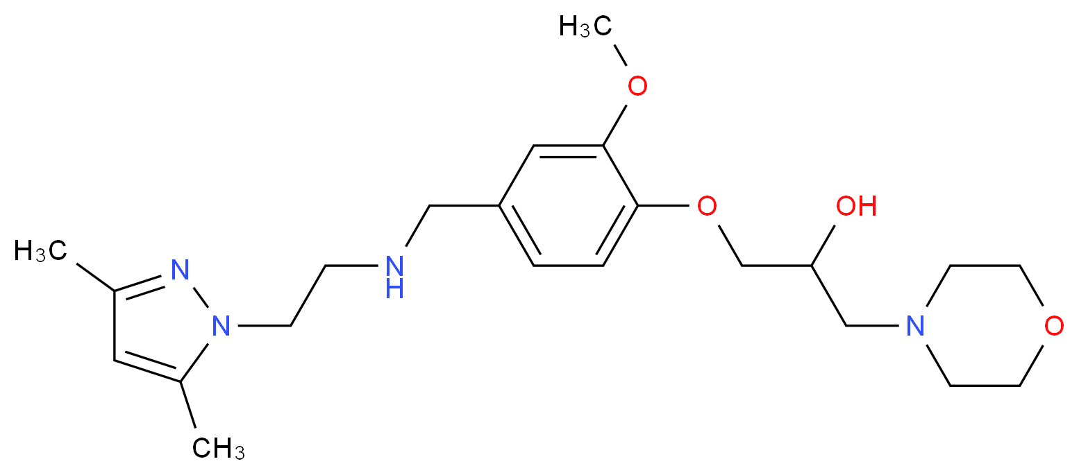 1-[4-({[2-(3,5-dimethyl-1H-pyrazol-1-yl)ethyl]amino}methyl)-2-methoxyphenoxy]-3-(4-morpholinyl)-2-propanol_Molecular_structure_CAS_)