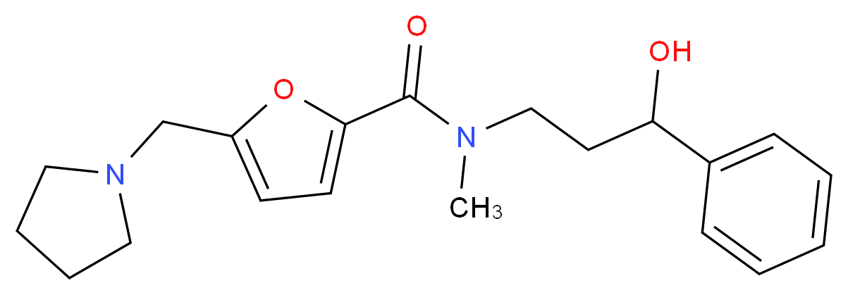 N-(3-hydroxy-3-phenylpropyl)-N-methyl-5-(pyrrolidin-1-ylmethyl)-2-furamide_Molecular_structure_CAS_)