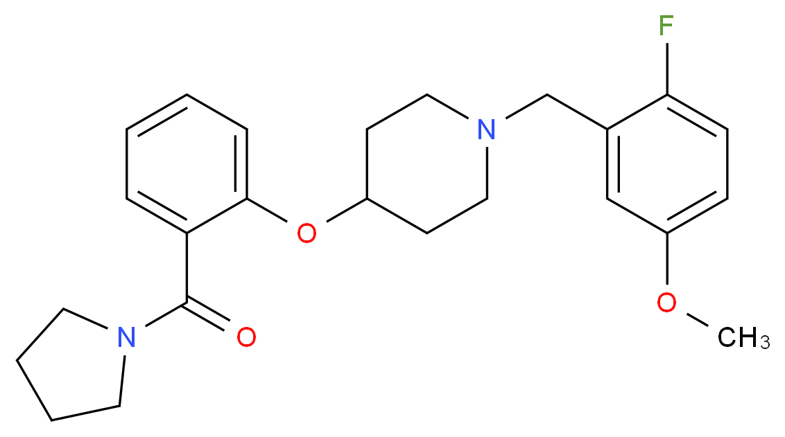 1-(2-fluoro-5-methoxybenzyl)-4-[2-(1-pyrrolidinylcarbonyl)phenoxy]piperidine_Molecular_structure_CAS_)