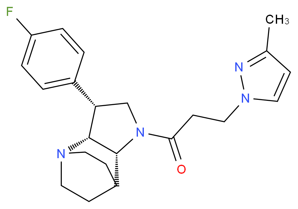 (3R*,3aR*,7aR*)-3-(4-fluorophenyl)-1-[3-(3-methyl-1H-pyrazol-1-yl)propanoyl]octahydro-4,7-ethanopyrrolo[3,2-b]pyridine_Molecular_structure_CAS_)