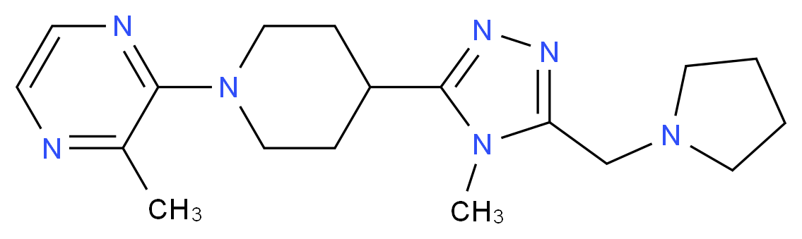 2-methyl-3-{4-[4-methyl-5-(pyrrolidin-1-ylmethyl)-4H-1,2,4-triazol-3-yl]piperidin-1-yl}pyrazine_Molecular_structure_CAS_)