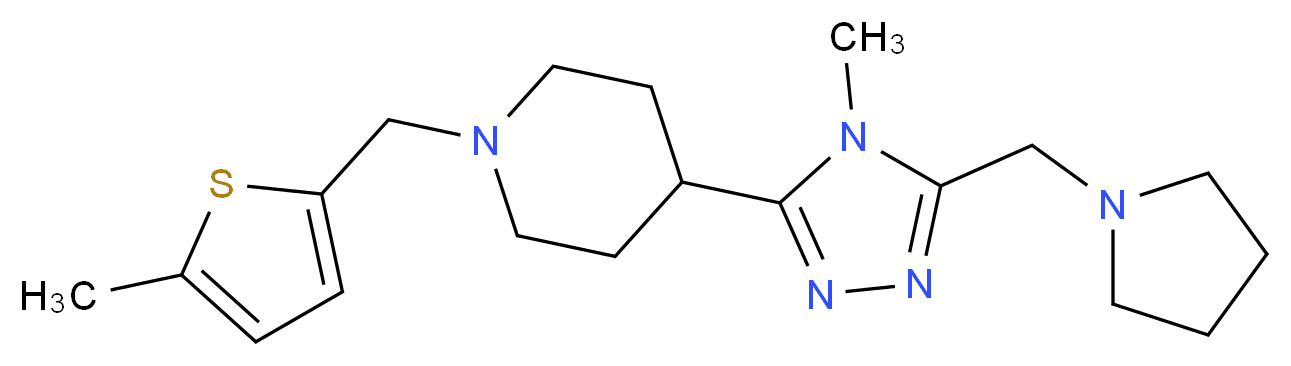 4-[4-methyl-5-(pyrrolidin-1-ylmethyl)-4H-1,2,4-triazol-3-yl]-1-[(5-methyl-2-thienyl)methyl]piperidine_Molecular_structure_CAS_)