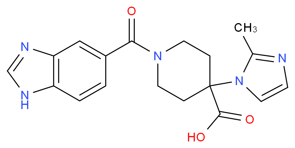 1-(1H-benzimidazol-5-ylcarbonyl)-4-(2-methyl-1H-imidazol-1-yl)piperidine-4-carboxylic acid_Molecular_structure_CAS_)