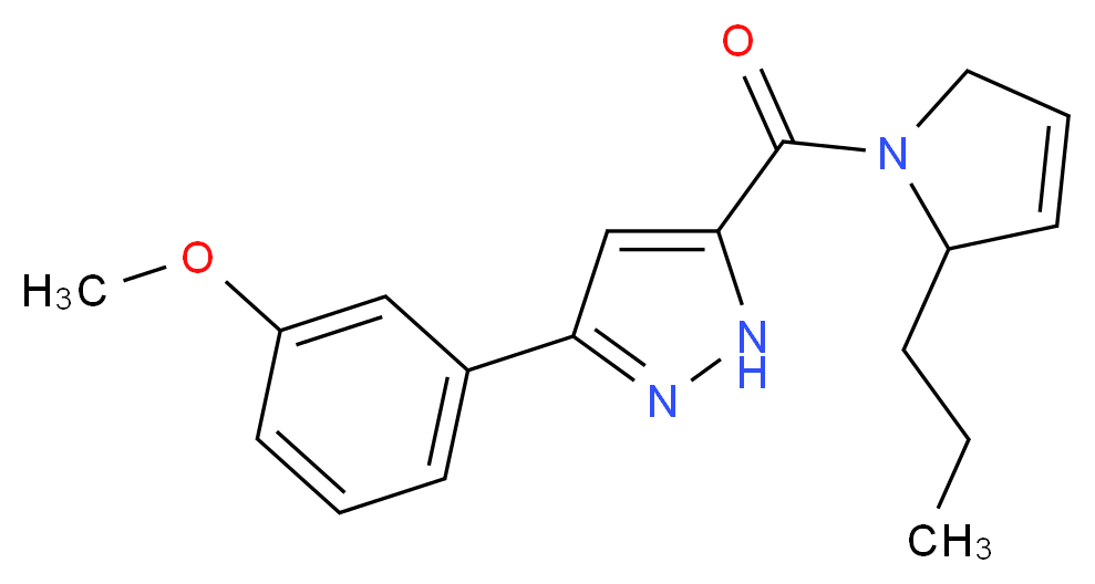 3-(3-methoxyphenyl)-5-[(2-propyl-2,5-dihydro-1H-pyrrol-1-yl)carbonyl]-1H-pyrazole_Molecular_structure_CAS_)