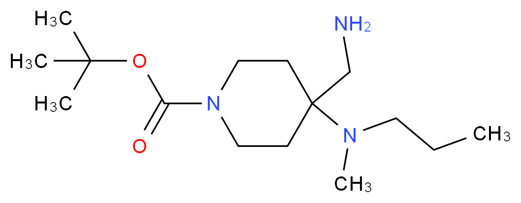 tert-butyl 4-(aminomethyl)-4-[methyl(propyl)amino]piperidine-1-carboxylate_Molecular_structure_CAS_)