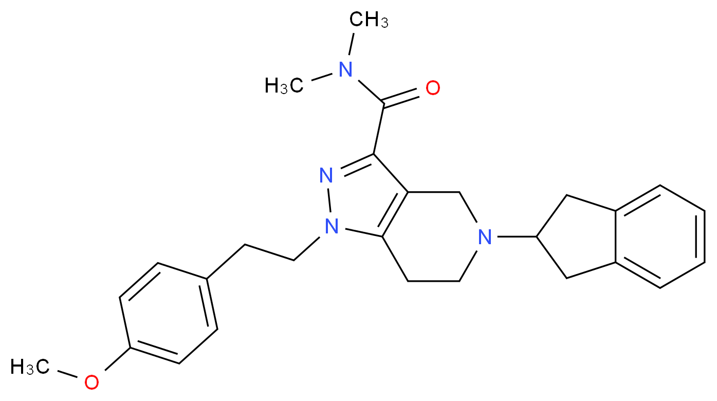 5-(2,3-dihydro-1H-inden-2-yl)-1-[2-(4-methoxyphenyl)ethyl]-N,N-dimethyl-4,5,6,7-tetrahydro-1H-pyrazolo[4,3-c]pyridine-3-carboxamide_Molecular_structure_CAS_)