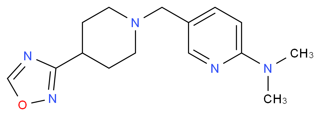 N,N-dimethyl-5-{[4-(1,2,4-oxadiazol-3-yl)piperidin-1-yl]methyl}pyridin-2-amine_Molecular_structure_CAS_)