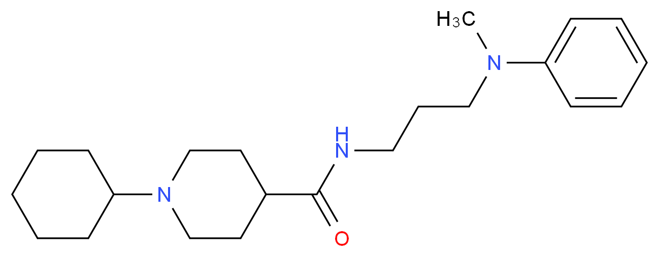 1-cyclohexyl-N-{3-[methyl(phenyl)amino]propyl}-4-piperidinecarboxamide_Molecular_structure_CAS_)