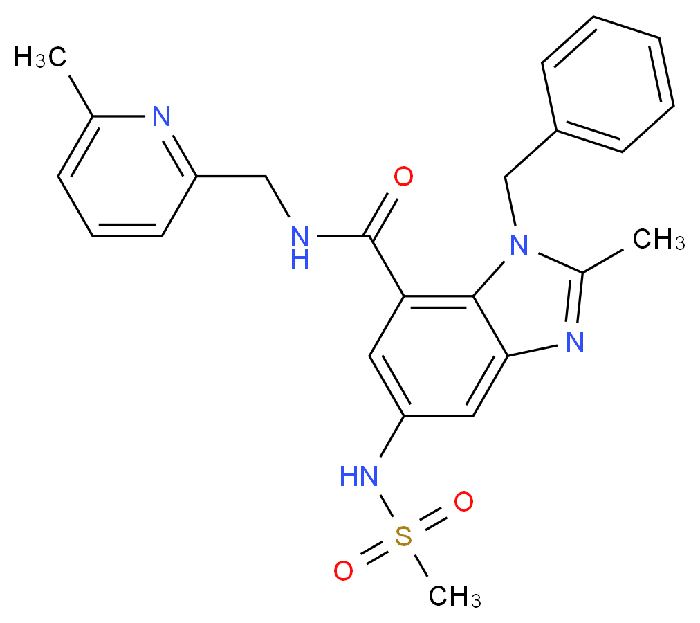 1-benzyl-2-methyl-N-[(6-methyl-2-pyridinyl)methyl]-5-[(methylsulfonyl)amino]-1H-benzimidazole-7-carboxamide_Molecular_structure_CAS_)