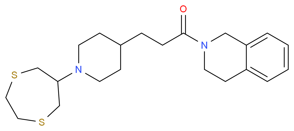 2-{3-[1-(1,4-dithiepan-6-yl)-4-piperidinyl]propanoyl}-1,2,3,4-tetrahydroisoquinoline_Molecular_structure_CAS_)